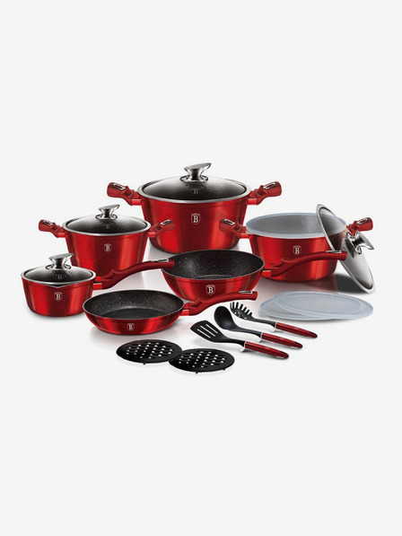 Berlingerhaus Set de vase cu suprafață din marmură 18 buc Burgundy Metallic Line BERLINGERHAUS