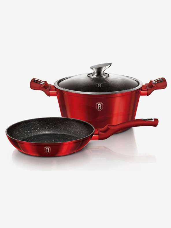 Berlingerhaus Set de vase cu suprafață din marmură 3 buc Burgundy Metallic Line BERLINGERHAUS