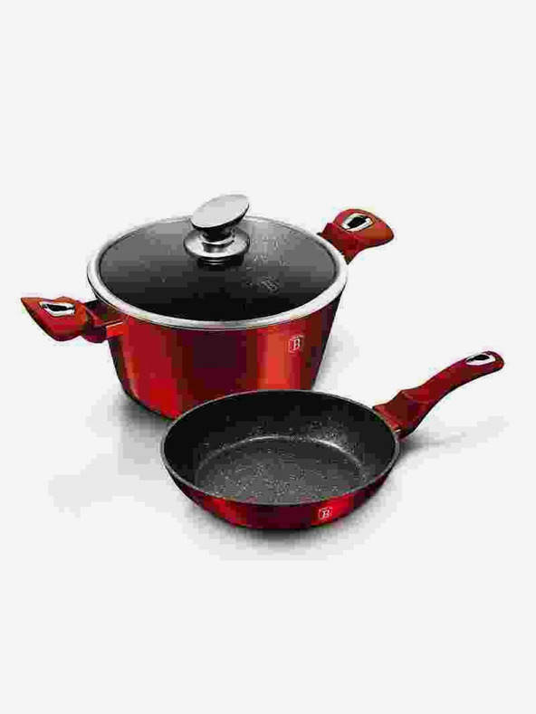 Berlingerhaus Set de vase cu suprafață din marmură 3 buc Burgundy Metallic Line BERLINGERHAUS