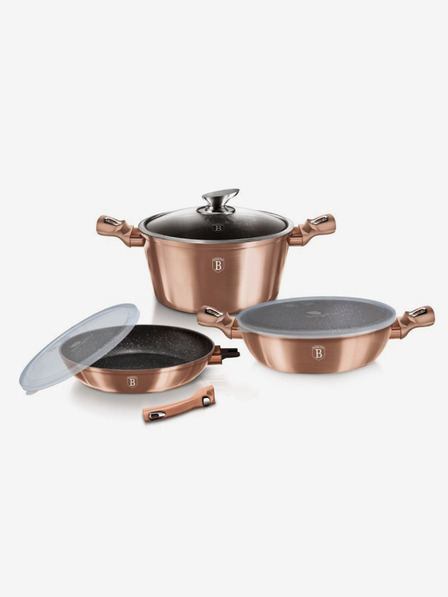 Berlingerhaus Set de vase cu suprafață din marmură 6 buc Rosegold Metallic Line BERLINGERHAUS