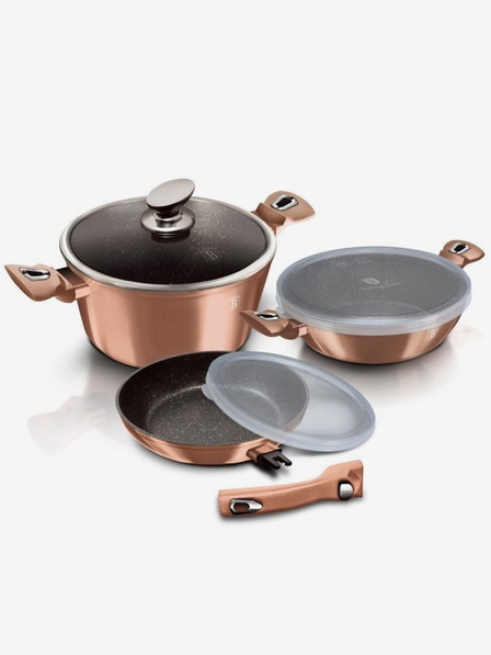 Berlingerhaus Set de vase cu suprafață din marmură 6 buc Rosegold Metallic Line BERLINGERHAUS