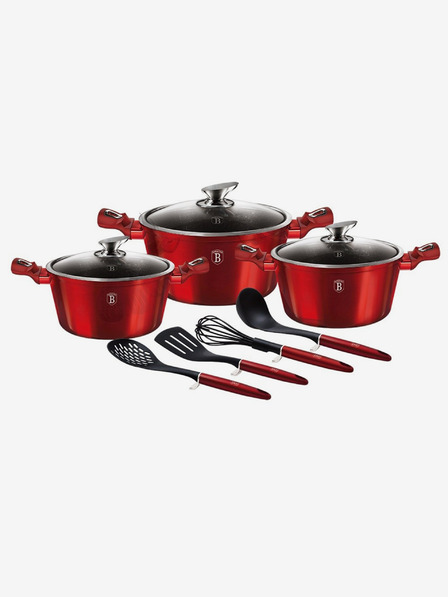 Berlingerhaus Set de vase cu suprafață din marmură 10 buc Burgundy Metallic Line BERLINGERHAUS