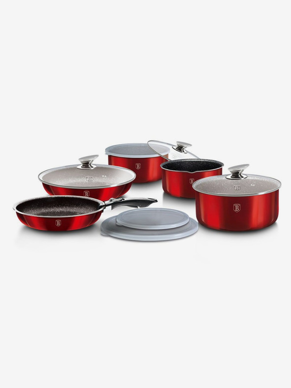 Berlingerhaus Set de vase de gătit cu mâner detașabil 12 piese Burgundy Metallic Line BERLINGERHAUS