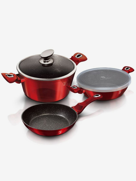 Berlingerhaus Set de vase cu suprafață din marmură 5 buc Burgundy Metallic Line BERLINGERHAUS