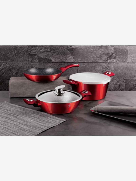 Berlingerhaus Set de vase cu suprafață din marmură 5 buc Burgundy Metallic Line BERLINGERHAUS