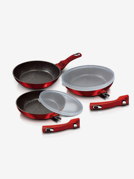 Berlingerhaus Set de 5 tigaie cu mâner detașabil Burgundy Metallic Line BERLINGERHAUS