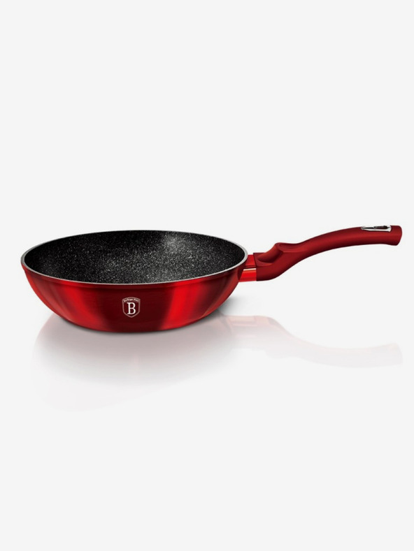 Berlingerhaus Tigaie wok cu suprafață marmorată BERLINGERHAUS Burgundy Metallic Line (28 cm)