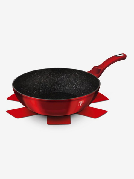 Berlingerhaus Tigaie wok cu suprafață marmorată BERLINGERHAUS Burgundy Metallic Line (28 cm)