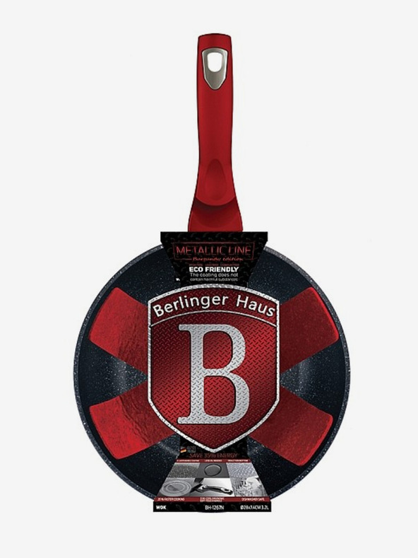 Berlingerhaus Tigaie wok cu suprafață marmorată BERLINGERHAUS Burgundy Metallic Line (28 cm)