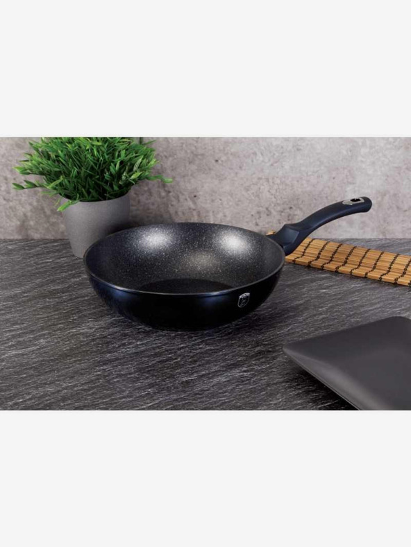 Berlingerhaus Tigaie wok cu suprafață marmorată 28 cm BERLINGERHAUS Metallic Line Aquamarine Edition