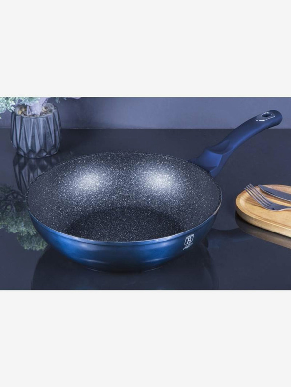 Berlingerhaus Tigaie wok cu suprafață marmorată 28 cm BERLINGERHAUS Metallic Line Aquamarine Edition