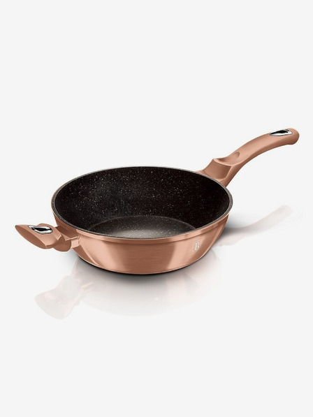 Berlingerhaus Cratiță adâncă cu suprafață din marmură și capac 28 cm Rosegold Metallic Line BERLINGERHAUS
