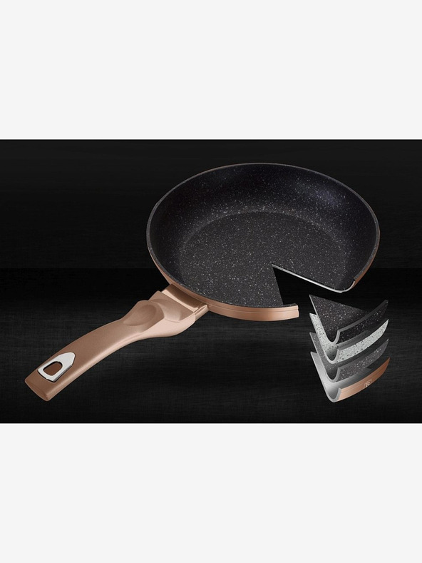 Berlingerhaus Cratiță adâncă cu suprafață din marmură și capac 28 cm Rosegold Metallic Line BERLINGERHAUS