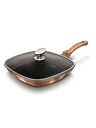 Berlingerhaus Tigaie grill cu suprafață de marmură și capac 28 cm Rosegold Metallic Line BERLINGERHAUS