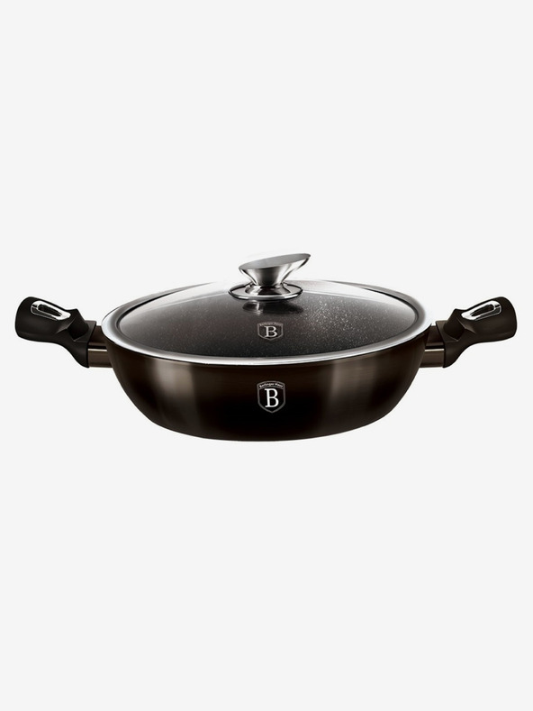 Berlingerhaus Cratiță adâncă cu capac 24 cm Colecția Shiny Black BERLINGERHAUS