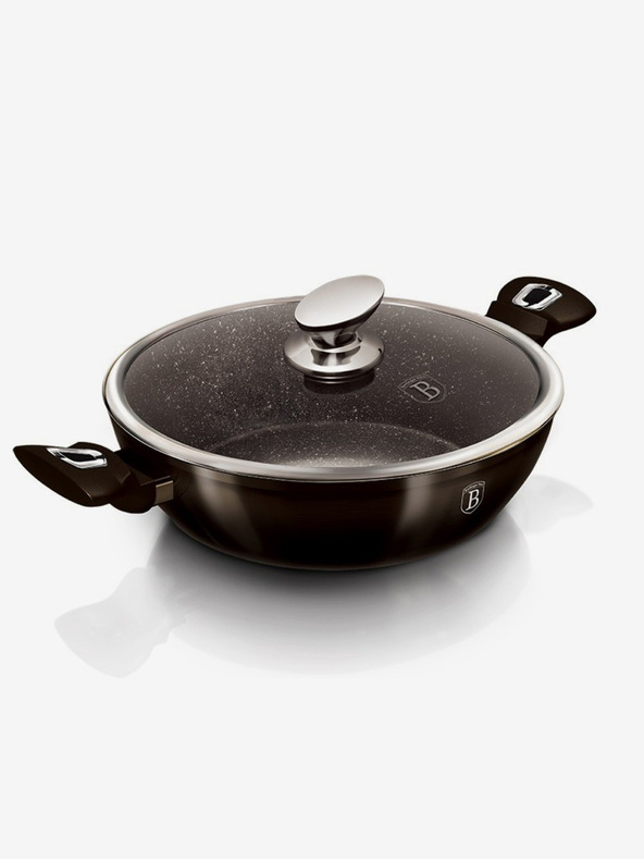 Berlingerhaus Cratiță adâncă cu capac 24 cm Colecția Shiny Black BERLINGERHAUS