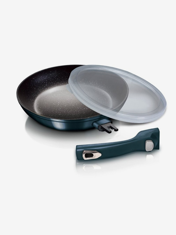 Berlingerhaus Tigaie cu mâner detașabil + capac 28 cm BERLINGERHAUS Metallic Line Aquamarine Edition