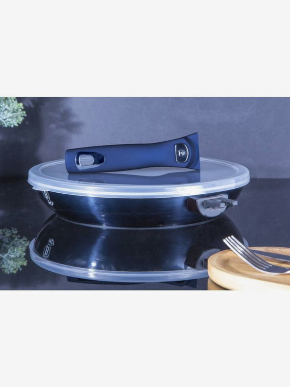 Berlingerhaus Tigaie cu mâner detașabil + capac 28 cm BERLINGERHAUS Metallic Line Aquamarine Edition