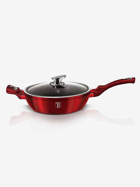 Berlingerhaus Tigaie adâncă cu suprafață de marmură și capac 28 cm Burgundy Metallic Line BERLINGERHAUS
