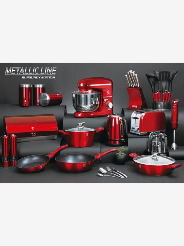 Berlingerhaus Tigaie adâncă cu suprafață de marmură și capac 28 cm Burgundy Metallic Line BERLINGERHAUS