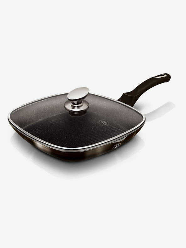 Berlingerhaus Tigaie grill cu capac 28 cm Shiny Black Collection BERLINGERHAUS