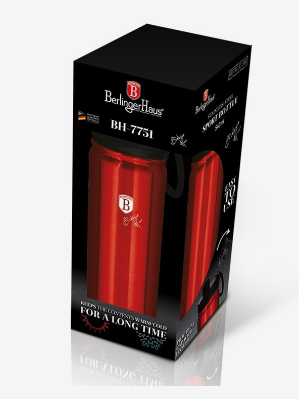 Berlingerhaus Sticlă sport din oțel inoxidabil 0,54 l BERLINGERHAUS Burgundy Metallic Line