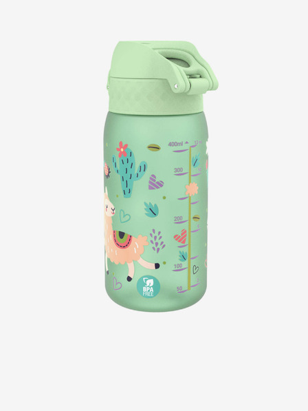 ION8 Sticlă verde deschis tipărită Ion8 Leak Proof Llamas (350 ml)