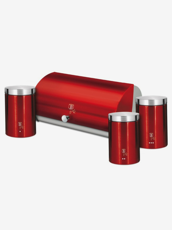 Berlingerhaus Cutie de pâine și set de trei boluri pentru mâncare BERLINGERHAUS Burgundy Metallic Line