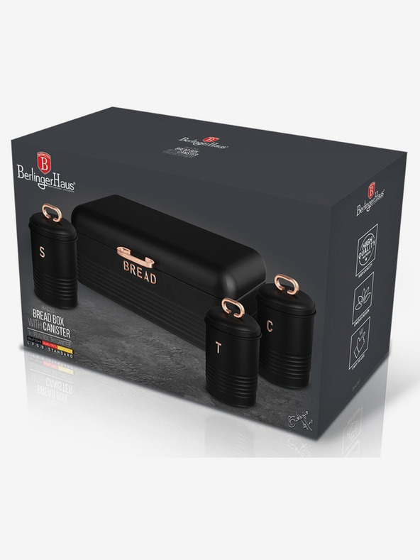 Berlingerhaus Set de pâine și cutie pentru alimente 4 buc. Black Rose Collection BERLINGERHAUS