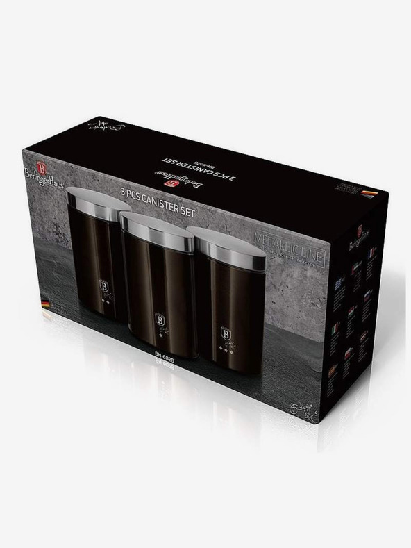 Berlingerhaus Set de trei borcane pentru alimente BERLINGERHAUS Shiny Black Collection