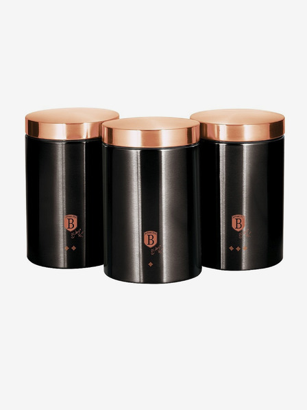 Berlingerhaus Set de trei borcane pentru alimente BERLINGERHAUS Black Rose Collection