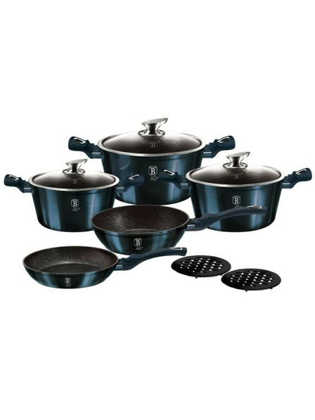 Berlingerhaus Set de vase cu suprafață marmorată 10 piese Aquamarine Metallic Line BERLINGERHAUS