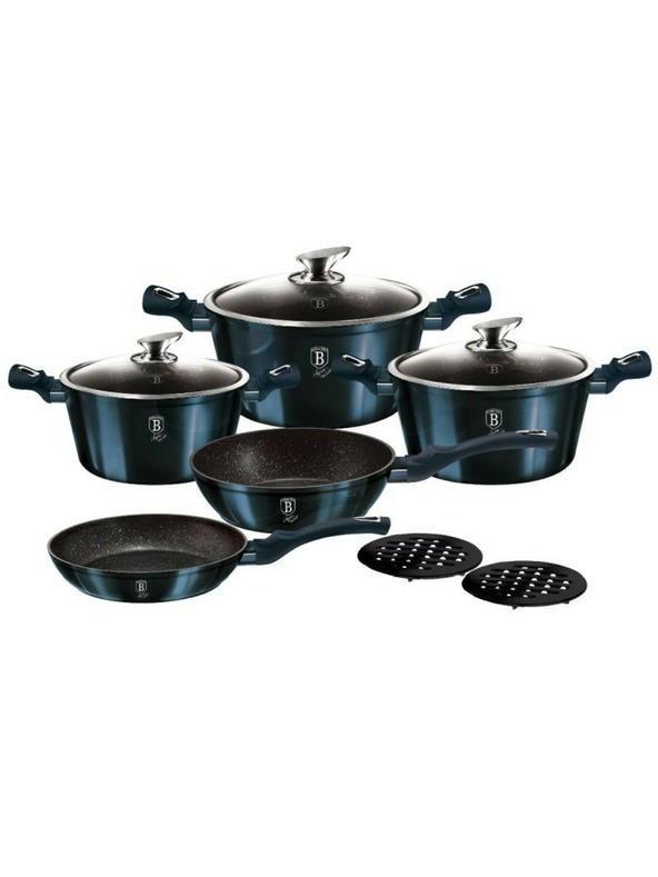 Berlingerhaus Set de vase cu suprafață marmorată 10 piese Aquamarine Metallic Line BERLINGERHAUS