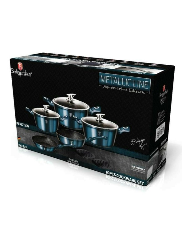 Berlingerhaus Set de vase cu suprafață marmorată 10 piese Aquamarine Metallic Line BERLINGERHAUS