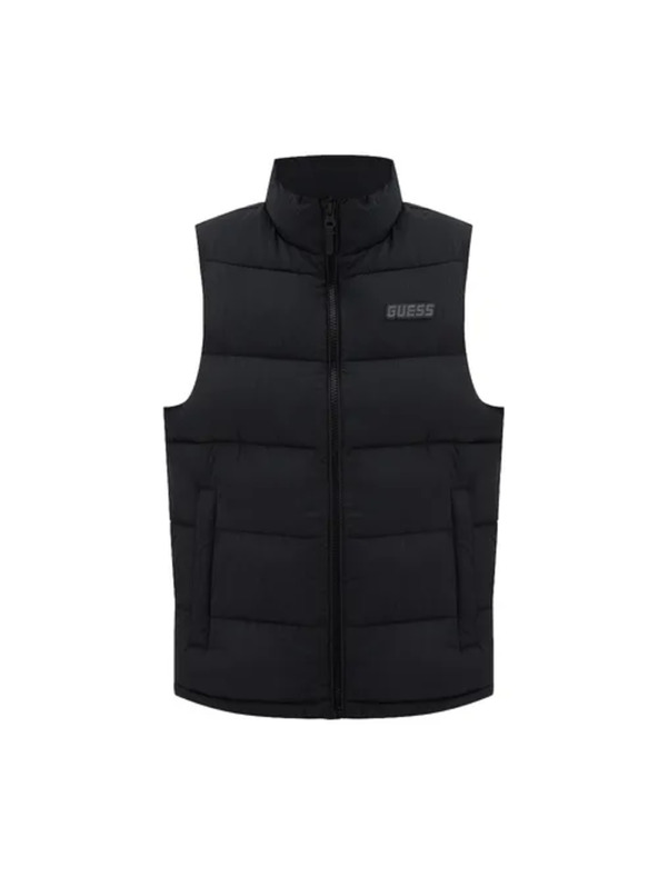 Guess Jeans Vestă neagră matlasată pentru bărbați Rohan Guess jeans