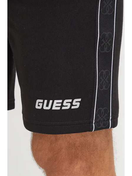 Guess Jeans Pantaloni scurți negri pentru bărbați cu logo lateral Guess jeans