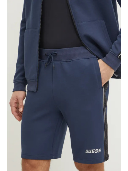 Guess Jeans Pantaloni scurți albaștri pentru bărbați cu logo lateral Guess jeans