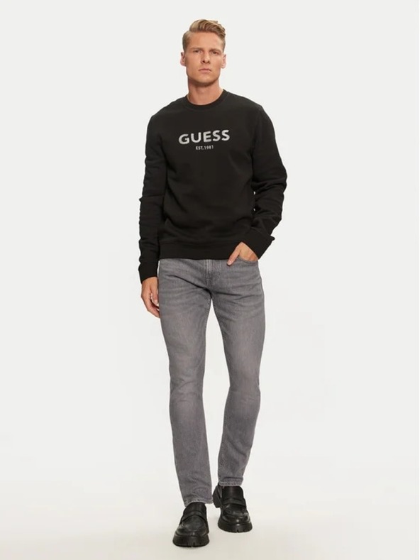 Guess Jeans Hanorac negru pentru bărbați Guess Box Cn Sweatshirt