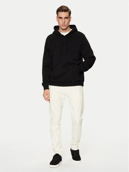 Guess Jeans Hanorac negru pentru bărbați cu logo brodat și glugă Guess jeans