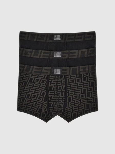 Guess Jeans Boxeri negri pentru bărbați cu imprimeu 3-Pack k6yw0 Guess jeans