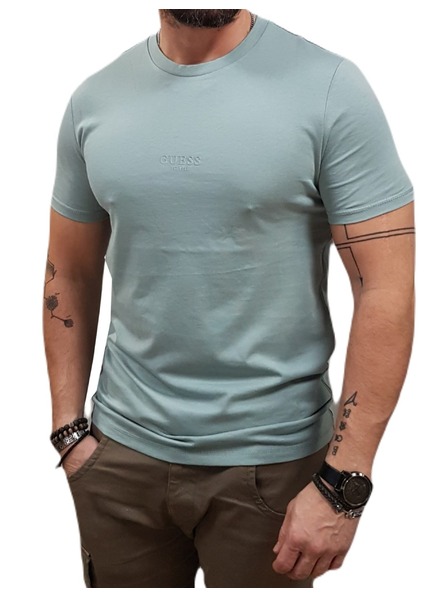 Guess Jeans Tricou slim fit verde mentă pentru bărbați G9L8 Guess jeans
