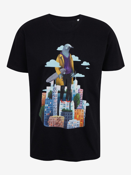 DOBRO Tricou negru pentru bărbați cu imprimeu Zoot DOBRO. Porumbel