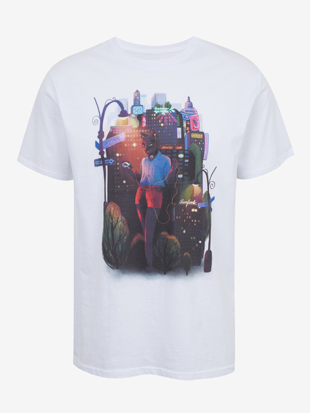 DOBRO Tricou alb pentru bărbați cu imprimeu Zoot DOBRO. Pisică