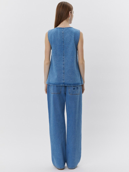 Sofie Schnoor Top albastru din denim pentru femei Sofie Schnoor