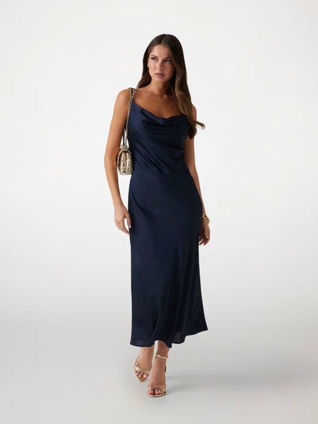Guess Jeans Rochie albastră din satin pentru femei Guess jeans