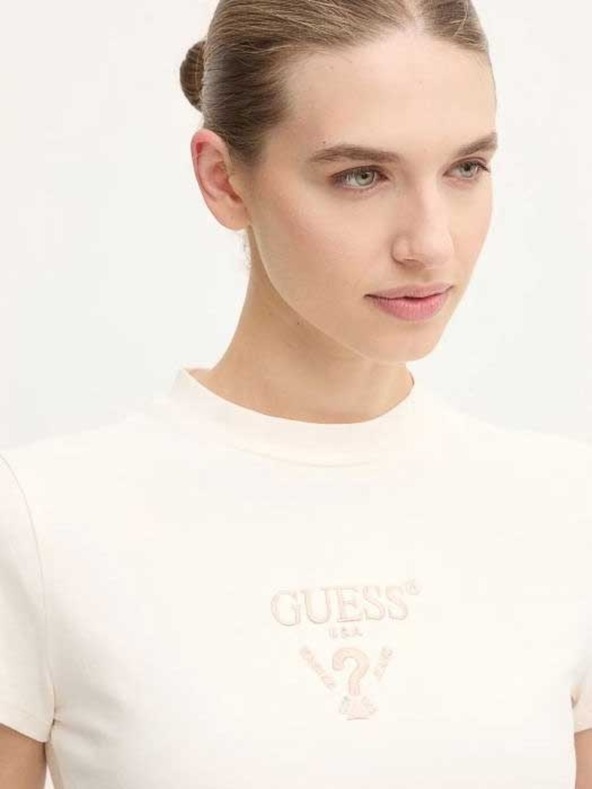 Guess Jeans Tricou scurt alb Colette pentru femei Guess jeans