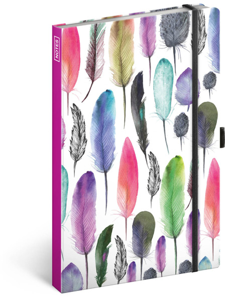 NOTIQUE NOTIQUE Notes Feathers, căptușit, 13 x 21 cm