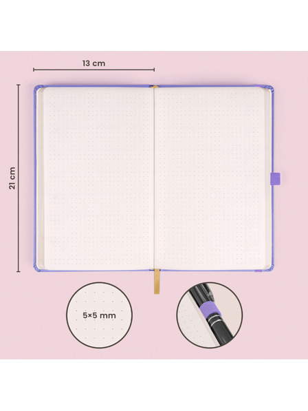 NOTIQUE NOTIQUE Notes Lila, cu puncte, 13 x 21 cm