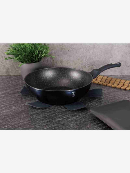 Berlingerhaus Tigaie wok cu suprafață marmorată 30 cm BERLINGERHAUS Metallic Line Aquamarine Edition