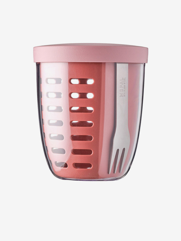 Mepal Cutie pentru gustări roz cu strecurătoare Mepal Ellipse 600 ml